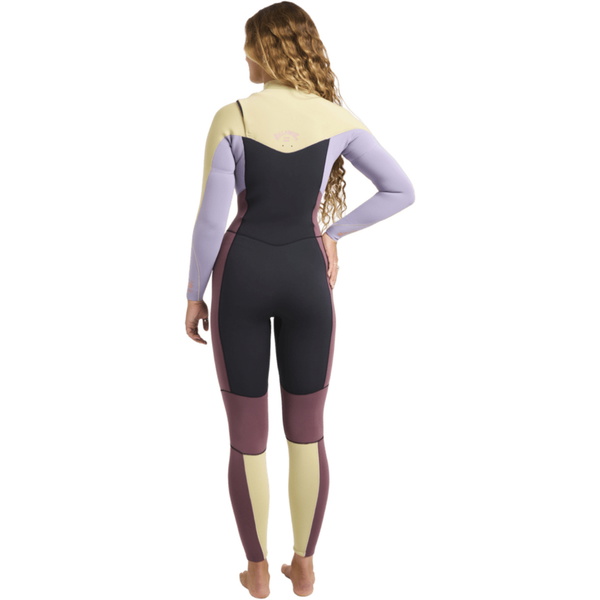 2026 Billabong Frauen Synergy Natural 3/2mm Brustrei&szlig;verschluss Neoprenanzug 24BW193514 - Grey Violet